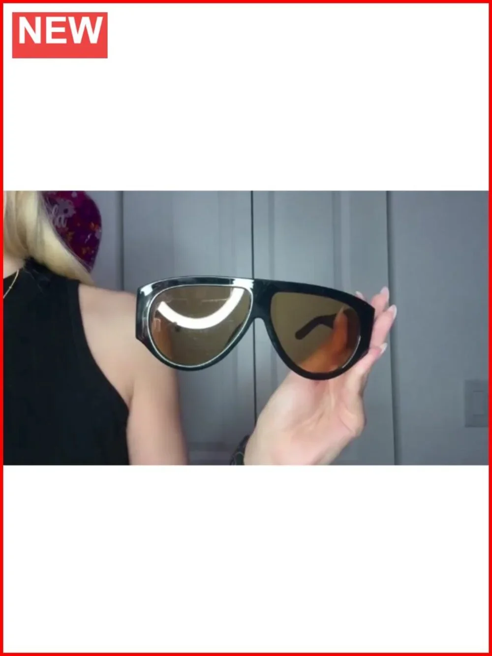 Oversized Aviator Sunglasses Retro 70s Luxury Designer Thick Frame UV Protection
